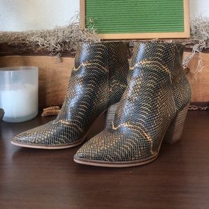Lucky Brand Adalan Snakeskin Bootie